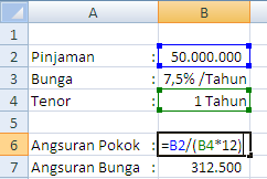 Rumus Excel Yang Digunakan Untuk Menghitung Bunga Flat